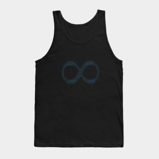 Infinity Symbol Silhouette Shape Text Word Cloud Tank Top